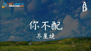 你不配 - 蘇星婕『你不配 我為什麼要為了你流眼淚 我對你的話已無味也無畏 你的愛給誰都無所謂』【高音質/動態歌詞/Pinyin Lyrics】