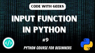 Input Function in Python | Python Course for beginners in Urdu | #9