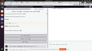 Lesson 12 | Basic JavaScript | Subtract One Number from Another with JavaScript