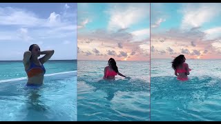 ACTRESS HANSIKA MOTWANI HOT IN BIKINI DURING HER HOLIDAY IN MALDIVES