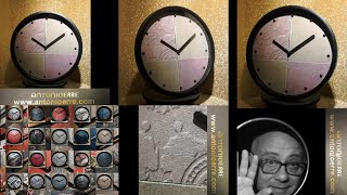 Orologio decorativo da parete in stile mattonelle lilla e grigie: un perfetto complemento d'arredo