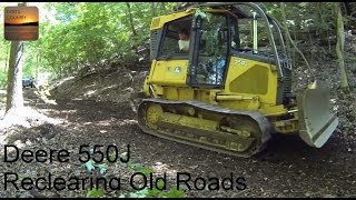 John Deere 550J Dozer - Reclearing an Old Road