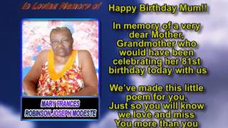 Mary Frances Robinson Joseph Modeste mem