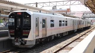 【磐越西線】快速「あがの」（GV-E400系）新潟行 会津若松駅発車