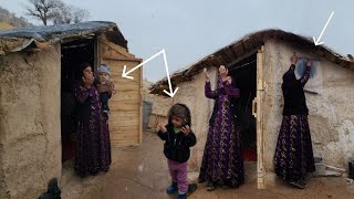 Nomadic mother mountain safe haven: Mother cares for her children in  snowstorm