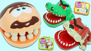 Mr. Play Doh Head Finds Food for Toy Bulldog & Croc at AWESMR kids Head Quarters!