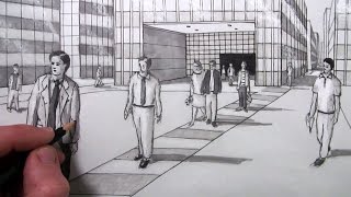 How to Draw People in 1-Point Perspective