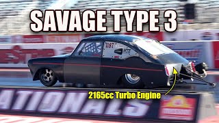 2165CC TURBO VW TYPE 3 FASTBACK RUNS 9.12 at 161MPH ON SLIPPING CLUTCH !!