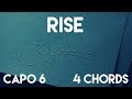 How To Play Rise feat. Jack & Jack by Jonas Blue | Capo 6 (4 Chords) Guitar Lesson