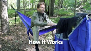 Hammisack by Kūllander Outdoors (KO) easily works with existing hammocks!