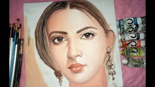 step-by-step Process of Painting a Portrait/ Portrait on Canvas for Beginners