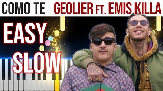 Como Te - Geolier ft. Emis Killa - EASY SLOW Piano Tutorial 🎹 - video 4K🤙
