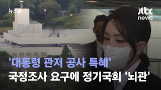 '대통령 관저 공사 특혜' 국정조사 요구…정기국회 '뇌관' / JTBC 뉴스룸