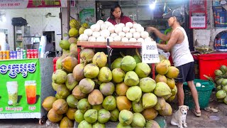 Crazy Price $0.70! Best Place for Fragrant \u0026 Sweet Coconut in Phnom Penh