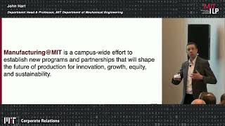 MIT's John Hart speaks to an Industrial Liaison Program audience
