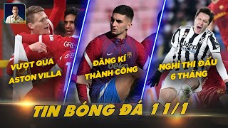 TIN BÓNG ĐÁ 11/1: MANUTD VƯỢT QUA ASTON VILLA, BARCA ĐĂNG KÍ THÀNH CÔNG TORRES, CHIESA NGHỈ 6 THÁNG