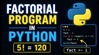 Factorial Program in Python Using For Loop ✅| #3