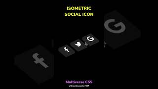Tutorial : Isometric Social Icon // Multiverse CSS without Javascript, Gif #shorts #css #tutorial