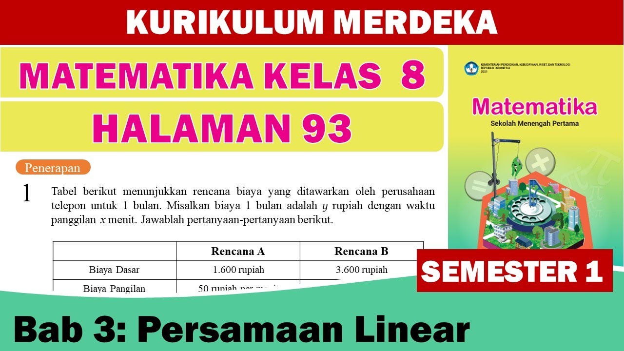 MATEMATIKA KELAS 8 HALAMAN 93 SEMESTER 1 KURIKULUM MERDEKA - YouTube