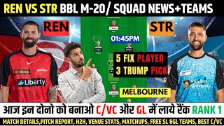 REN vs STR Dream11 Prediction, Melbourne Renegades vs Adelaide Strikers Players Stats \u0026 Dream11 Team