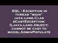 SQL : Exception in thread 