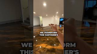 Watch us transform this basement with stunning epoxy flooring! 💪 Do you think $6,140 is fair? 👀👇