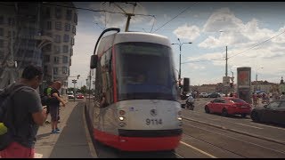 Czech Republic, Prague, tram 17 ride from Jiráskovo náměstí to Staroměstská