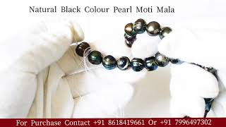 Natural black colour Pearl mala | real Moti mala