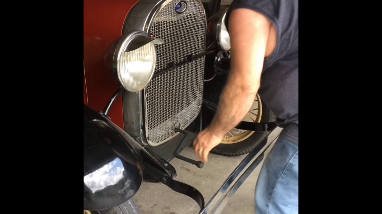 Hand Cranking The Model A Youtube