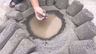 New gritty cement dry + water pool crumbling on floor 🙄crispy crunchy texture 🥰RS ASMR