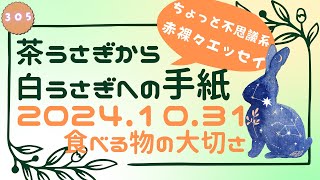 茶うさぎから白うさぎへの手紙 2024「305. 食べる物の大切さ」