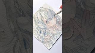 【イラストメイキング】透明水彩で片羽の天使を描く【Watercolor painting】#shorts