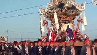 大江島屋台、平松屋台　大平橋～２０１５　魚吹八幡神社秋祭り　昼宮　２１