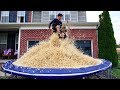 5 MILLION PIECES OF POPCORN ON TRAMPOLINE!