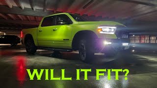 American Pickup Truck in German park garages  #Green_RAM_Rebel