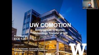 UW ECE Colloquium, October 5, 2021: Shruti Misra and Ryan Buckmaster, UW ECE / UW CoMotion