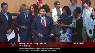 Recognizing Minority Mental Health Month, by Councilmembers Jawando, Albornoz, and Sayles