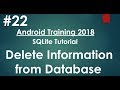 Android tutorial (2018) - 22 - SQLite - Delete information from a Database