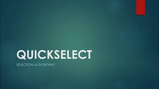 Quickselect Hoare Algorithm