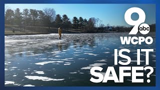 How to determine if a frozen pond or lake makes for solid skating