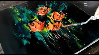Making of Easy Abstract Painting / Floral / Acrylic paints / Project 365 days / Day #0152
