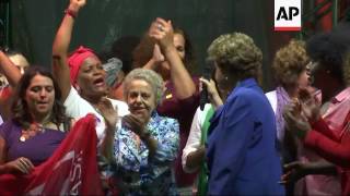 Brazil's Rousseff speaks at rape protest