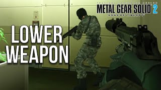 How to cancel shot (lower weapon without firing / stop aiming) in MGS2