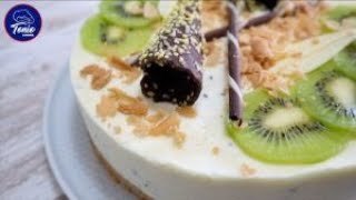 Cheesecake tarta de queso y Kiwi | receta fácil sin horno