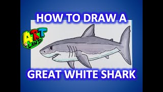 How to Draw a GREAT WHITE SHARK!!!