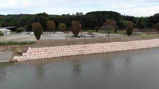 那須烏山市岩子 新荒川橋「荒川」ドローンから撮影（令和元年10月26日）