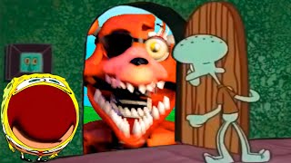 fnaf Bonnie, Freddy trying to get a pizza from Squidward | pop spongebob characters - door edition