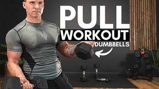 DUMBBELL PULL WORKOUT at HOME (BACK, BICEPS, REAR DELTS)