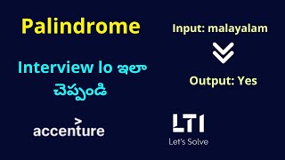 String Palindrome || Fresher's Interview Coding Questions || TCS, Wipro, HCL || Python in Telugu