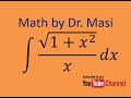 How to integrate sqrt(1+x^2)/x, Integration by substitution, indefinite integral, calculus